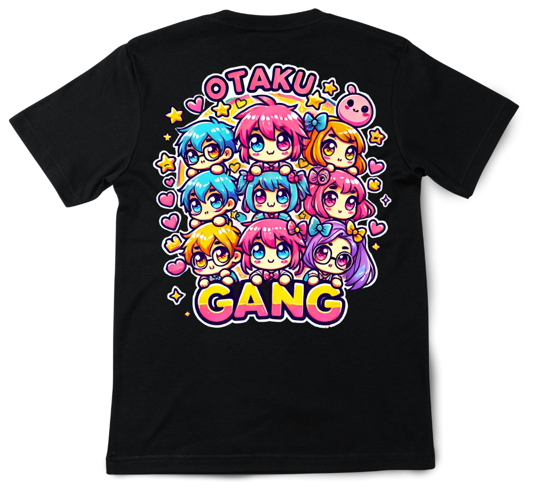 Otaku Gang Faces Chibi Style T-Shirt